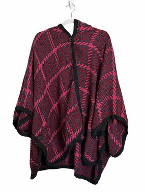 ModCloth Little Plaid Riding Hood Cape Poncho XS/S- Up to Large Boho Winter